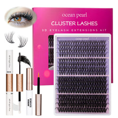 Ocean Pearl lash clusters thin base for natural, comfortable wear