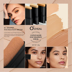 O'CHEAL contour brush double-headed design enables precise contouring on facial features.