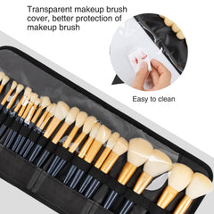 OCHEAL makeup brush bag with black rhombus design keeps brushes safe.