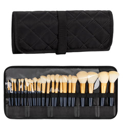OCHEAL makeup brush holder roll-up open, easy access to brushes.