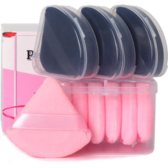 Ocim powder puff with triangle and circle design for precise under-eye setting.