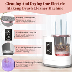 OctHope brush cleaner in action with water flow removes residue.