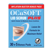 OCuSOFT Lid Scrub Plus 35 packaging shown with convenient pre-moistened wipes
