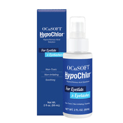 OCuSOFT HypoChlor spray bottle ready for gentle eyelid cleansing.