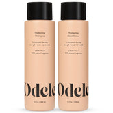 Odele Champú engrosador en envase, cabello con apariencia más denso.