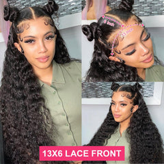 Odored 180 density deep wave lace front wig delivers full voluminous curls