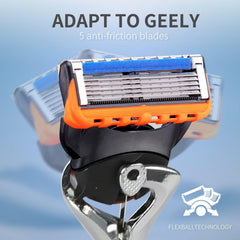 OENUASG easy-install razor handle enables quick head swap.