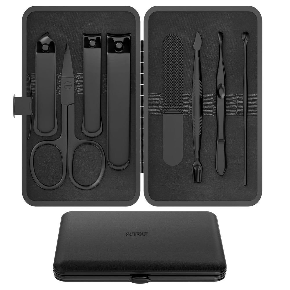 OFIDUS Precision 8-piece kit open case for on-the-go grooming.