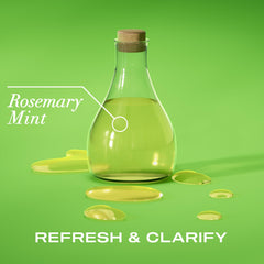 OGX cuidado para cabello seco con sensación refrescante de menta.