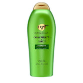 OGX champú clarificante Fortalecimiento Romero Menta en botella para cabello graso