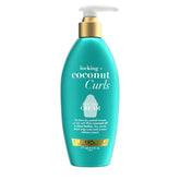 OGX Locking Coconut Curls Crema para secado al aire, bote visible para rizos definidos