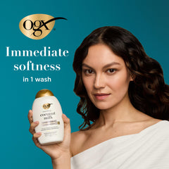 OGX Nourishing Coconut Milk Conditioner pump dispense for easy shower application