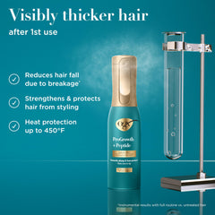 OGX ProGrowth + Peptide Serum Mist, aplicación en cabello húmedo para espesor inmediato.
