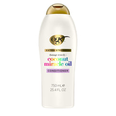 OGX Remedio de Daño con Coco, botella visible para cabello suave y brillante.