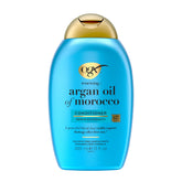 OGX Renewing Argan Oil of Morocco conditioner bottle highlights hydrating formula for silky hair