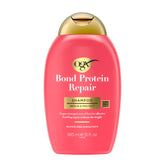 OGX Repair Bond Shampoo bottle showing 13 oz size for light cleansing of damaged hair