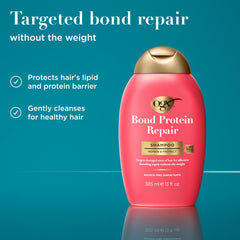 OGX Repair Bond Shampoo pump for easy application and bond repair