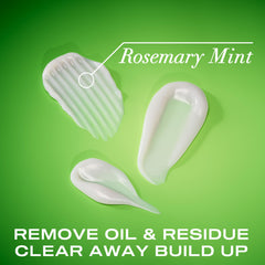 OGX Rosemary Mint Conditioner hair-shine close-up shows a glossy finish.
