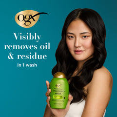 OGX Rosemary Mint Conditioner label promoting sulfate-free formula and Lipi Pro Shield