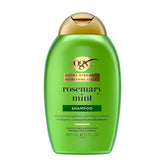 OGX Rosemary Mint Shampoo bottle shows refreshing, clarifying formula for oily hair