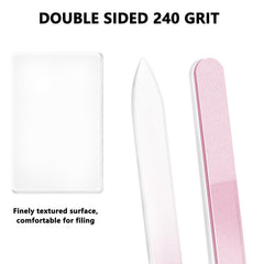 OHOO glass nail file doubleside blue case delivers durable dual-sided filing