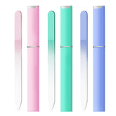 OHOO glass nail file doubleside pink case for precise shaping on natural nails