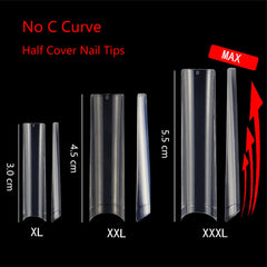 Puntas de uñas Ohlove XXXL en ABS, duraderas para sesiones de acrílico.