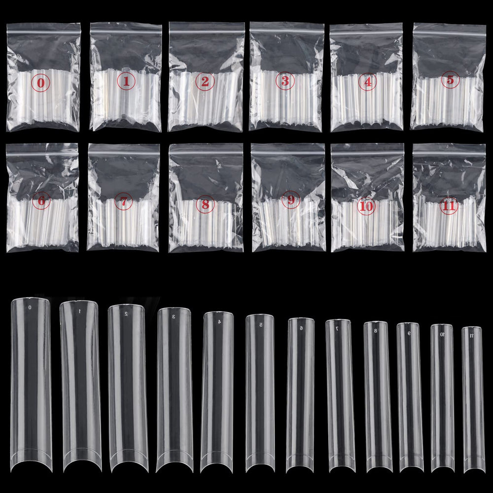 Puntas de uñas Ohlove XXXL claras y cuadradas en empaque, lista para uso profesional.