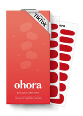 Ohora Bandas Uñas Semi Curadas N Hot Cherry, conjunto completo para uso en casa