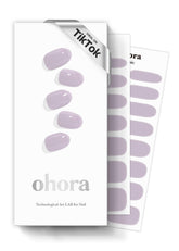 Ohora conjunto de bandas de uñas gel semicurado lavanda N Cream para un look de salón en casa