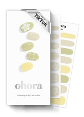 ohora: envoltorios de uñas N Olivia verde con patrones festivos