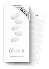 Ohora cintas de uñas semicuradas N Clean White en estuche limpio para look rápido