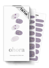 ohora semi cured nail strips Dancing Flower on white for a quick color upgrade