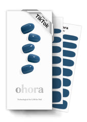 ohora tiras gel semicuradas N Cream Indigo, acabado azul duradero para uñas