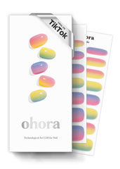 ohora tira gel semi-curado pastel amarillo ombre para uñas brillantes y duraderas.