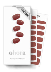 Ohora tiras uñas semi-curadas marrón sólido para un look duradero y elegante.