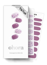 Ohora tiras N Violeta con patrón, look elegante de salón.
