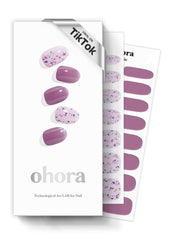 Ohora tiras N Violeta con patrón, look elegante de salón.