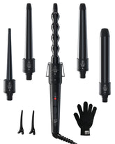 Ohuhu 5-in-1 curling wand set with multiple barrels for versatile styling