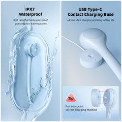 Oh,XIYU bendable secondary handle enhances back access during bathing.