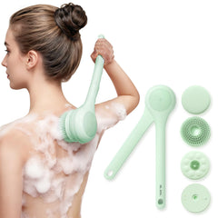 Oh,XIYU electric body brush dual handles front view for easy back cleansing