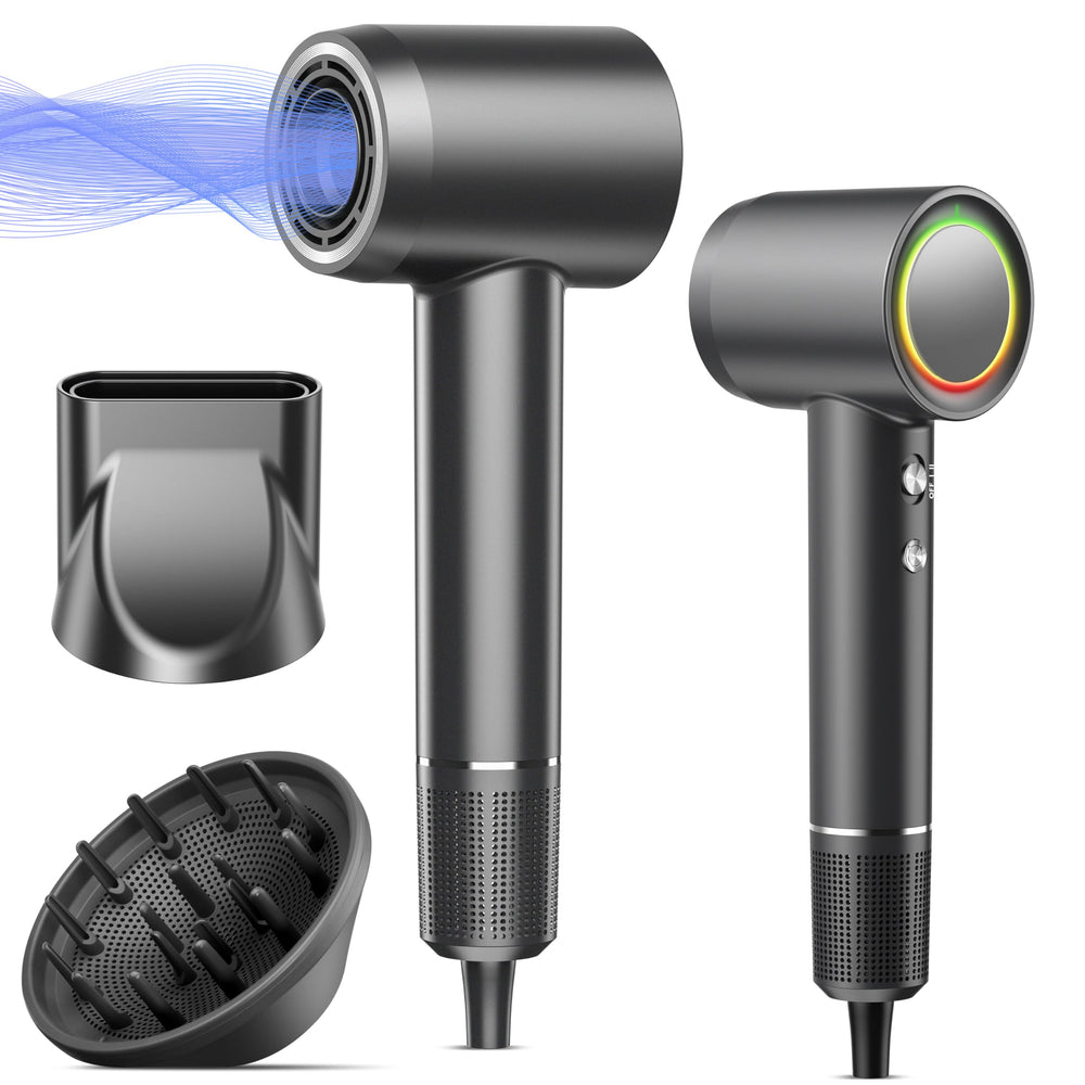 OIMYE Dyson-alternative dryer with high-speed motor for fast, controlled drying.