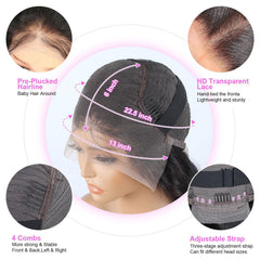 Oiosir 13x6 HD transparent lace front blends with skin.