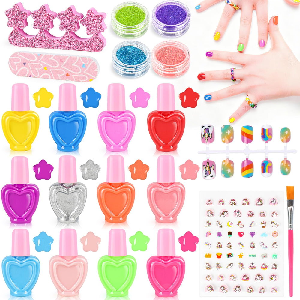 Oisacirg 21-piece kids nail polish packaging shows colorful, safe play essentials.