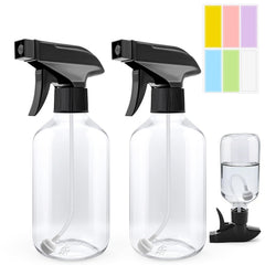 OJXKZ spray bottle front view in clear PET for easy content visibility