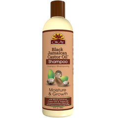 OKAY Black Jamaican Castor Oil Shampoo bottle shows moisture for dry hair