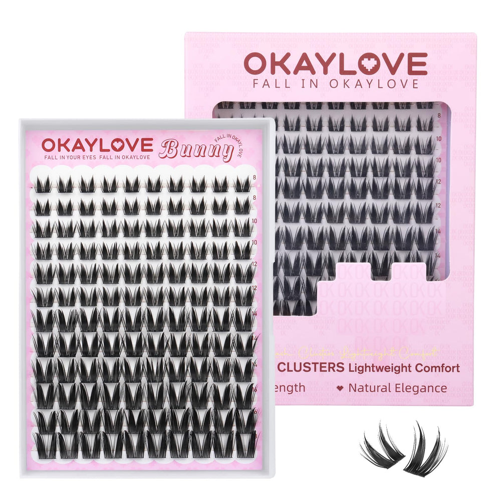OKAYLOVE manga lash clusters bunny ears 8-18mm for dramatic cosplay eyes