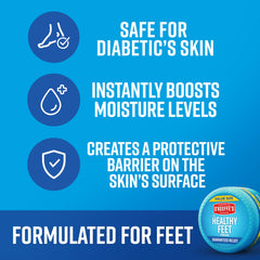 Applying O'Keeffe's Healthy Feet foot cream to dry feet for relief