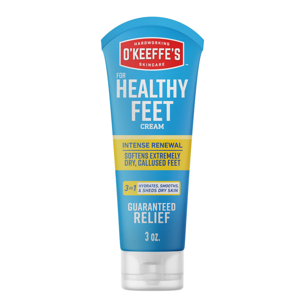O'Keeffe's Healthy Feet Intense Renewal Cream tube provides quick foot hydration and smoothing