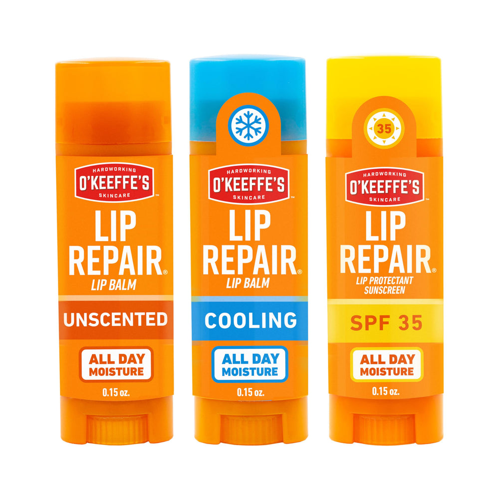 O'Keeffe's Lip Repair Set: tres bálsamos para labios extremadamente secos